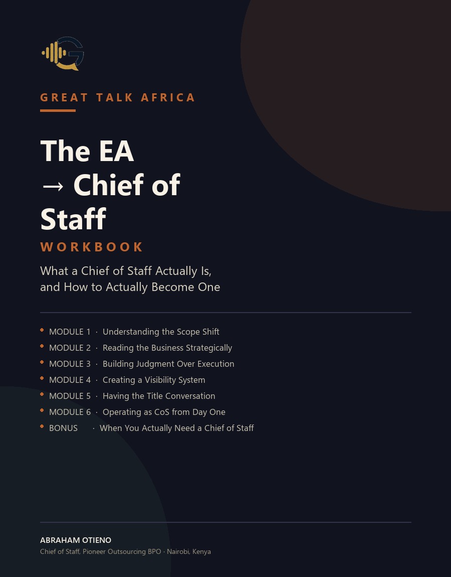 The EA to Chief of Staff Workbook cover